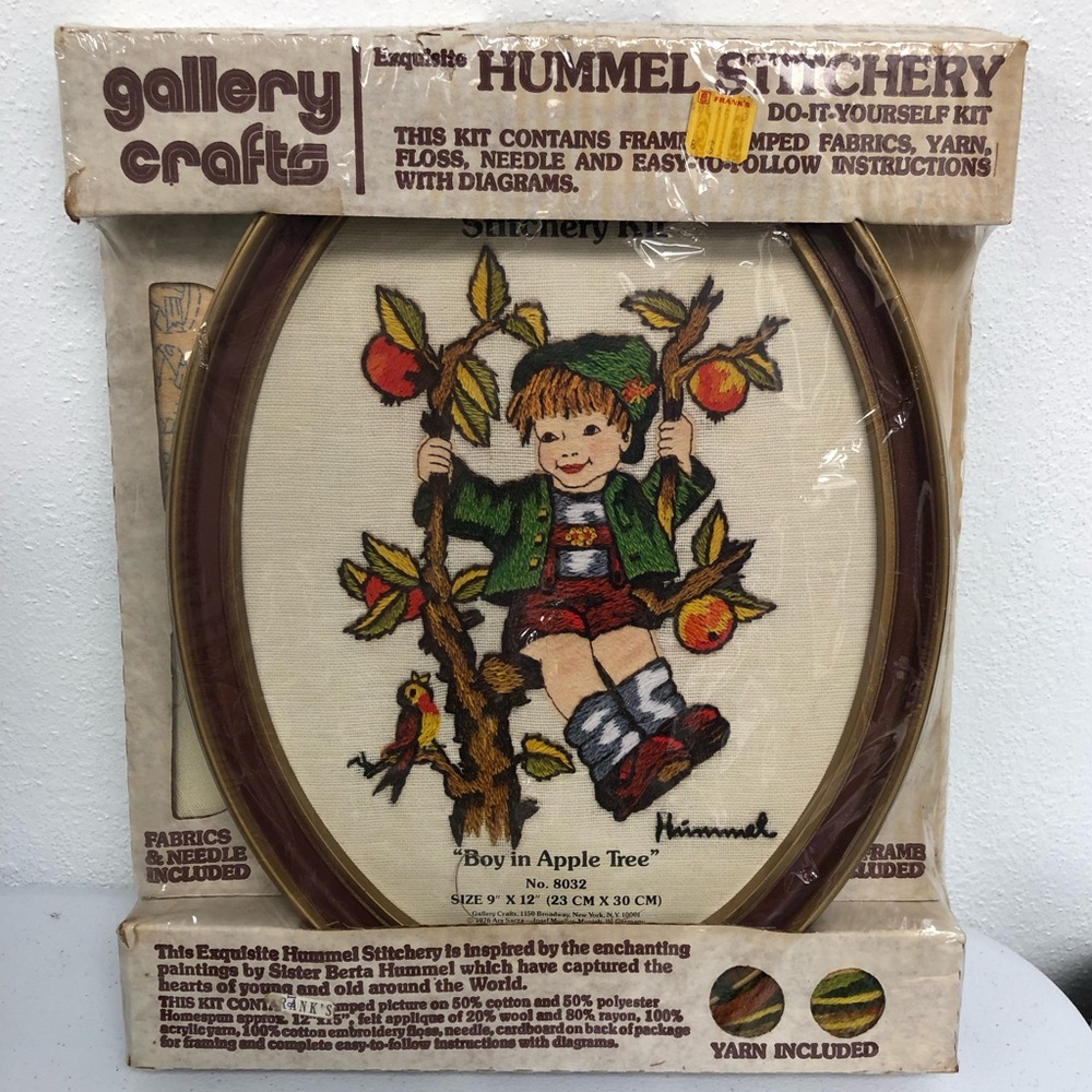 Gallery Crafts Hummel Stitchery Boy in Apple Tree